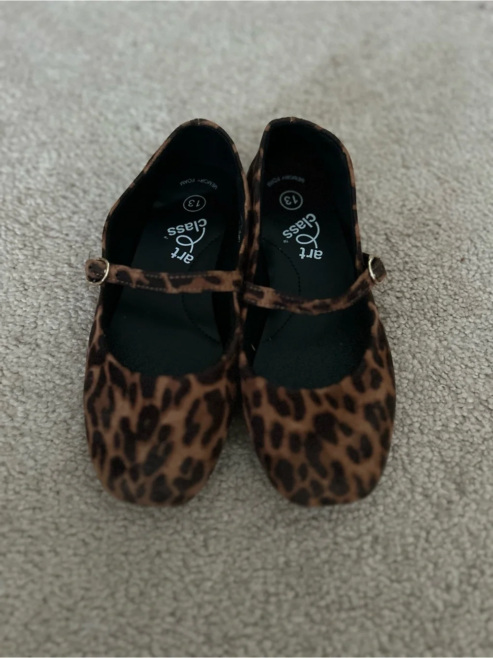 art class Leopard Print Mary Janes in Brown and Black